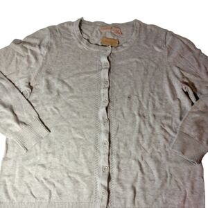 NWT North Crest Lightweight Button Up Oatmeal Cardigan Sweater Size 1X Spring